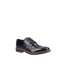 Base London Men Woburn Hi-Shine Brogue Shoe in Black | Size: 8
