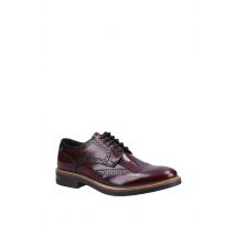 Base London Men Woburn Hi-Shine Brogue Shoe in Wine | Size: 9