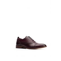 Base London Men Cast Washed Brogue Shoe in Dark Red | Size: 7