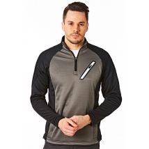 Under Par Men Raglan Sleeve Zip Neck Mid Layer in Grey | Size: 2X-large