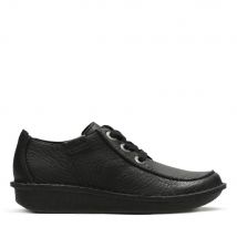 Clarks Women Funny Dream Black Leather Lace Up,Derby Shoes | Size: 5.5-Standard Fit