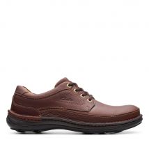 Clarks Men Nature Three Mahogany Leather Lace Up,Derby Shoes in Brown | Size: 7-Standard Fit