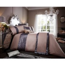 Smart Living Premium Polycotton Glamorous Duvet Cover With Pillowcases in Chocolate | Size: Single