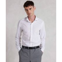 Savile Row Company London Men White Slim Fit Cotton Poplin Single Cuff Formal Shirt | Size: 16 in