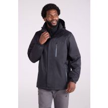 Mountain Warehouse Men 'Bracken' Extreme 3 in 1 Waterproof Jacket 10,000mm in Black | Size: large