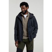 Mountain Warehouse Men 'Torrent' Waterproof Travelling Rain Jacket 2000mm in Black | Size: Small