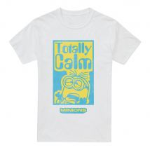 Men Minions Totally Calm Mens T-Shirt White | Size: large