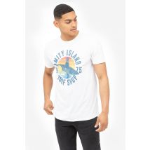 Men Jaws Amity Surf Shop Mens T-Shirt White | Size: large