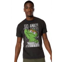 Sesame Street Men Go Away T-Shirt in Black | Size: X-Large