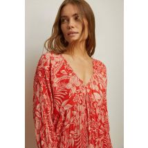 Oasis Women's Floral Printed Plisse Mini Dress in Red | Size: Small