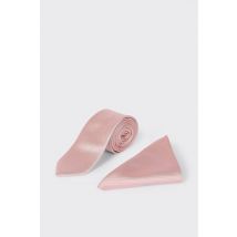 Burton Men Light Pink Slim Tie And Pocket Square Set