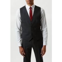Burton Men Slim Fit Plain Charcoal Wool Suit Waistcoat | Size: Medium