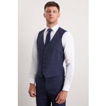 Burton Men Navy Marl Tailored Fit Waistcoat | Size: Small