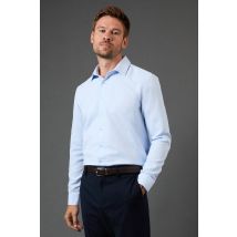 Burton Men Slim Fit Basket Weave Smart Long Sleeve Shirt in blue | Size: 17 in