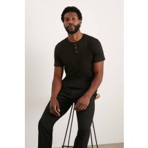 Burton Men Black Grandad Neck T-Shirt | Size: X-Large