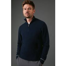 Burton Men Cotton Rich Half Zip Jumper in navy | Size: X-Large