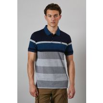 Debenhams Men Blue Orlando Stripe Polo Shirt | Size: 2X-large