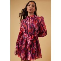 Oasis Petite Occasion Lace Trim Mini Dress In Orange