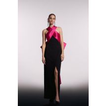 Coast Cross Over Front Bow Back Maxi Dress In Black