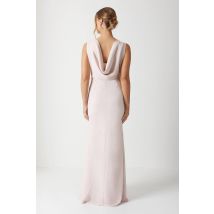 Coast Honoured Sleeveless Cowl Back Maxi Bridesmaid Dress In Blush