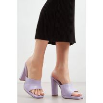 Womens Faith: Etty Square Toe Heeled Mule - Lilac - 4