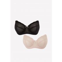 Womens DD+ 2 Pack Non-padded Strapless Bra