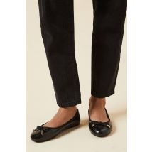 Womens Wide Fit Peaches Bow Detail Ballet Pumps - Black - 4