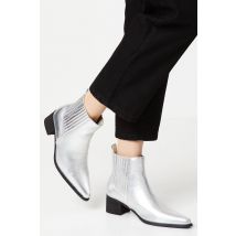Womens Faith: Milli Metallic Covered Gusset Western Cowboy Ankle Boots
