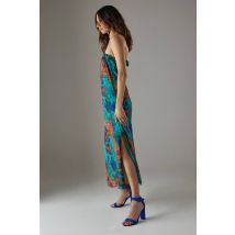 Womens Faith: Camille Covered Buckle High Block Heeled Sandals