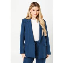 Womens Ruched Turn Up Sleeve Blazer