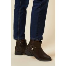 Womens Good For The Sole: Ainsley Harness Detail Low Heel Riding Ankle Boots - Brown - 6