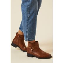 Womens Good For The Sole: Ainsley Harness Detail Low Heel Riding Ankle Boots - Tan - 5