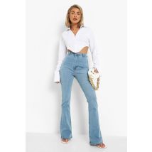 Womens Butt Shaper High Rise Skinny Flared Jeans - Light Wash - 16
