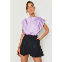 Womens Tailored High Waist Short - Black - 10