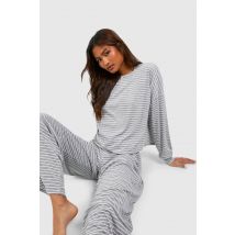Womens Tall Loungewear Stripe Long Sleeve Top & Trousers Pyjama Set