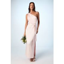 Oasis Women's One Shoulder Satin Maxi Bridesmaid Dress in Blush | Size: 14