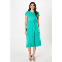 Womens Jersey Wrap Buckle Midi Dress