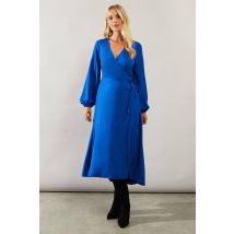 Womens Petite Woven Wrap Dress