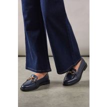 Womens Lineka Faux Leather Metal Snaffle Smart Loafers
