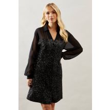 Womens Sequin Shirt Dress