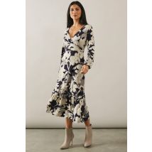 Womens Floral Print Jersey Wrap Dress