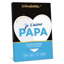 Wonderbox Je t'aime Papa - Coffret Cadeau multithematic Idée cadeau 1 activité pour 1 à 2 personnes 12 250 activités pour lui faire plaisir