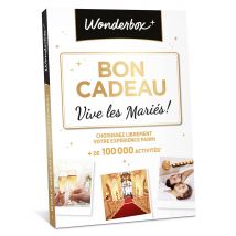 Wonderbox Bon Cadeau Vive les mariés ! - Idée cadeau Un large choix d’activités de 30 à 500€ Un cadeau rêvé pour des jeunes mariés !