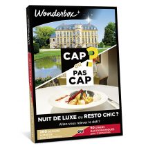Wonderbox CAP OU PAS CAP - Nuit de luxe ou resto chic ? - Coffret Cadeau Restaurant & Gastronomie - Idée cadeau pour 2 personnes