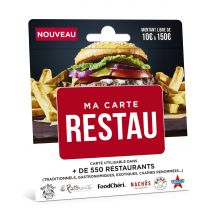 Carte Cadeau Multi Enseignes - Ma carte restau - De 10€ à 150€ - Valable dans + de 300 enseignes