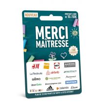 Carte Cadeau Multi Enseignes - Supercard Merci Maîtresse - De 10€ à 150€ - Valable dans + de 300 enseignes
