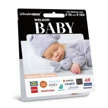 Wonderbox Kaart Welkom baby - Cadeaukaart - Saldo tussen € 10 tot € 150 Om te ruilen voor cadeaukaarten met keuze uit meer dan 70 ketens binnen mode, 