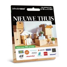 Wonderbox Kaart Nieuwe thuis - Cadeaukaart - Saldo tussen € 10 tot € 150 Om te ruilen voor cadeaukaarten met keuze uit meer dan 70 ketens binnen home 