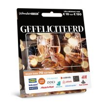 Wonderbox Kaart Gefeliciteerd - Cadeaukaart - Saldo tussen € 10 tot € 150 Om te ruilen voor cadeaukaarten met keuze uit meer dan 70 ketens binnen mode