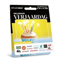 Wonderbox Kaart Gelukkige verjaardag - Cadeaukaart - Saldo tussen € 10 tot € 150 Om te ruilen voor cadeaukaarten met keuze uit meer dan 70 ketens 